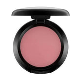 MAC Desert Rose blush compact open showing matte reddish burgundy shade for everyday color