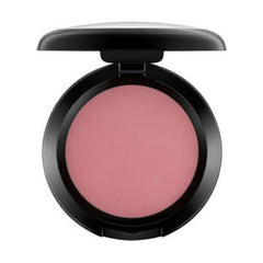 MAC Desert Rose blush compact open showing matte reddish burgundy shade for everyday color