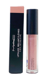 MAC Lipglass Brillant 321 Dreamy swatch shows pink-gold shimmer for high shine