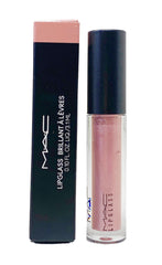 MAC Lipglass Brillant 321 Dreamy swatch shows pink-gold shimmer for high shine