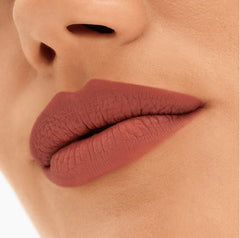 MAC Locked Kiss 24 Hour Lipstick 61 Mischief waterproof swatch emphasizes transfer-free performance