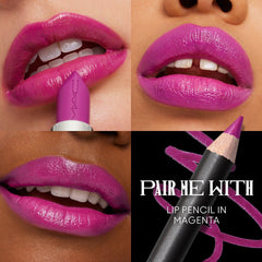 MAC M·A·Cximal Violet Vapor close-up texture highlights silky finish.