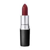 MAC Matte Lipstick Avant Garnet tube shows a rich deep red matte finish.