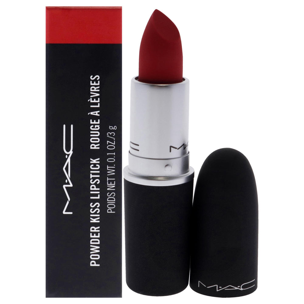 MAC Powder Kiss Lipstick 929 Youre Buggin Lady packshot shows hydrated matte color.