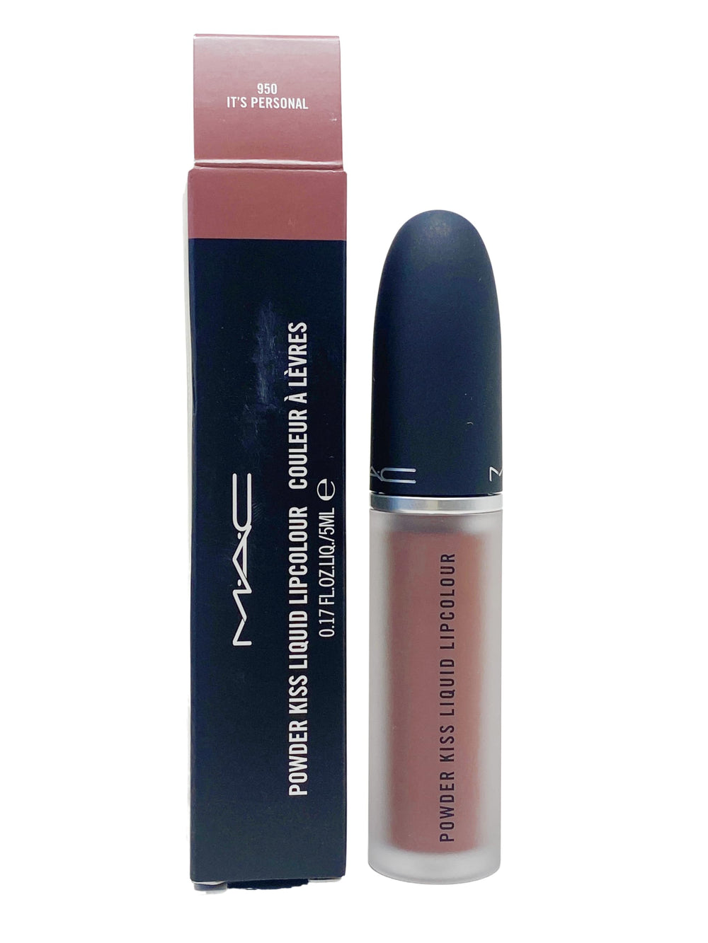 MAC Powder Kiss Liquid Lipcolour 950 It's Personal swatch, warm beige nude with soft-focus, comfortable wear