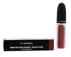 MAC Powder Kiss Liquid Lipcolour Over The Taupe swatches reveal opaque pigmentation in a single stroke.