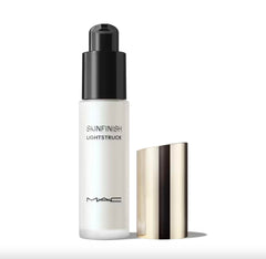 Swatch on skin demonstrates buildable luminosity with a soft, radiant finish