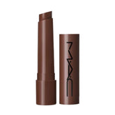 MAC Squirt Plumping Gloss Stick in 16 Lower Cut brown shade on lips