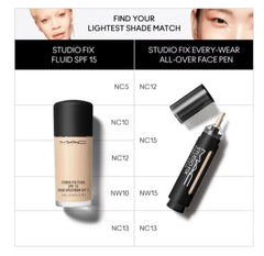 MAC Studio Fix Every Wear Pen NW15 close-up shows buildable coverage.