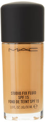 MAC Studio Fix Fluid Foundation swatch NC42 shows even tone.