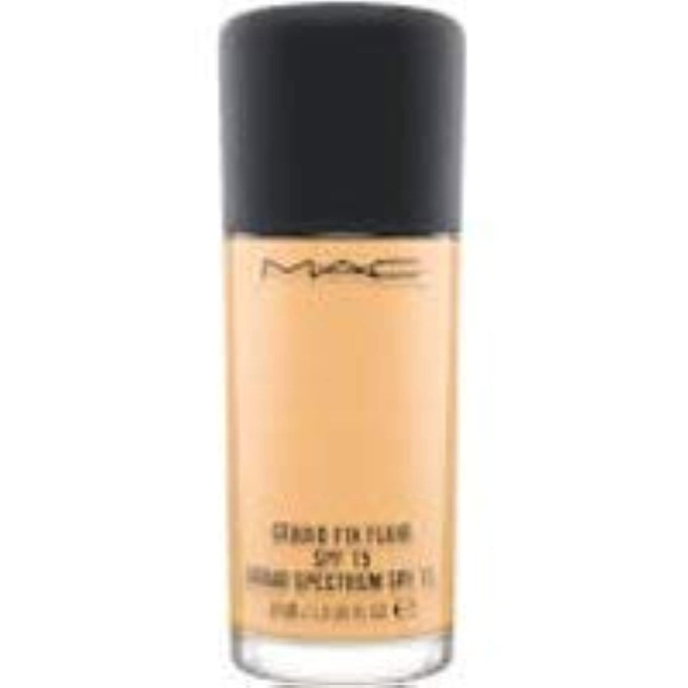 MAC Studio Fix Fluid SPF 15 bottle close-up showing matte finish and long-lasting coverage.