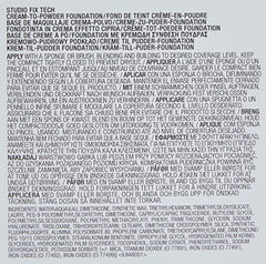 MAC Studio Fix Tech Cream-to-Powder swirl demonstrates creamy texture blending to powder.