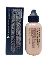MAC Studio Radiance Foundation swatch in W4 Rosy Beige with rosy undertone.