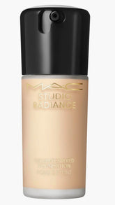 MAC Studio Radiance Serum-Powered Foundation NC17 bottle closeup with a hydrating, radiant glow.