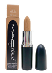 MAC Ximal Silky Matte Lipstick 625 Folio swatch in greyish nude for everyday wear