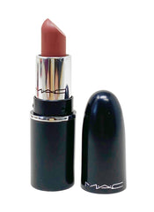 MAC Ximal Sleek Satin Mini Lipstick Creme In Your Coffee swatch on lips, hydrating color.