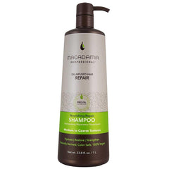 Macadamia Professional Nourishing Moisture Shampoo bottle shows balanced hydration for medium to coarse hair