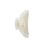 MACHETE midi heirloom claw with opalite shell checker; secure hold for medium hair volume.