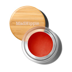Mad Hippie cheek & lip tint Poppy compact jar for quick on-the-go touch-ups.