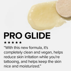 Applying Mad Rabbit Tattoo Artist Glide on skin during a session for smooth lubrication.