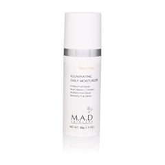M.A.D Skincare Brightening Illuminating Daily Moisturizer packaging highlights a brightening formula.