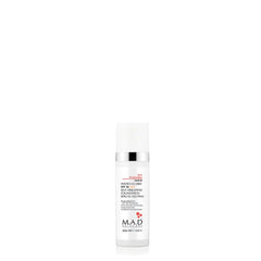 M.A.D Skincare Photo Guard SPF50 bottle highlights a hydrating foundation serum with sun protection for even coverage