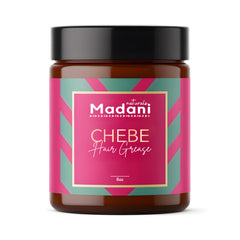 Madani Naturals Chebe Hair Grease jar for scalp hydration and nourishment.