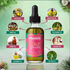 Madani Naturals peppermint oil splash delivering a cooling sensation during use.