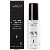 MADARA Age Pro Hydra Firm Hyaluron Jelly 75ml jar showing oil-free hydration for mature skin