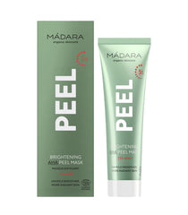 MADARA Brightening Peel Mask 60ml jar promotes radiant, even-toned skin.