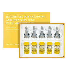 Madeca Derma Vita Brightening Ampoule bottle with glow-ready ampoules for even skin tone.