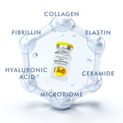Texture close-up of the ampoule serum, showing lightweight absorption on skin.