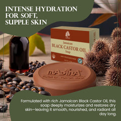 Madina Jamaican Black Castor Oil Soap Bar ingredients spotlight plant-based formula.