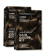Madison Reed Radiant Color bottle pour demonstrates precise application for even gray coverage.