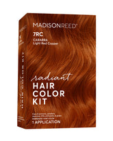 Madison Reed Radiant Color Kit bottle pour for bold ginger red shade.