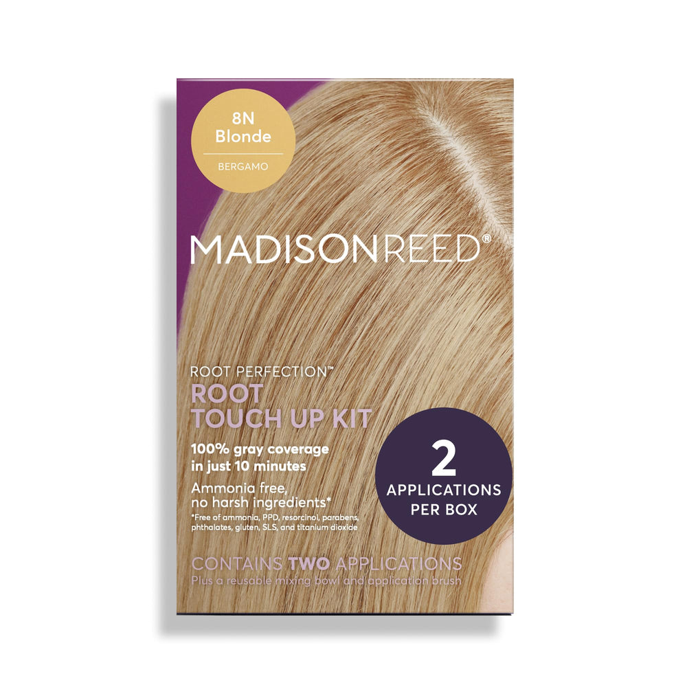 Madison Reed Root Perfection Bergamo 8N bottle ready for quick gray coverage.