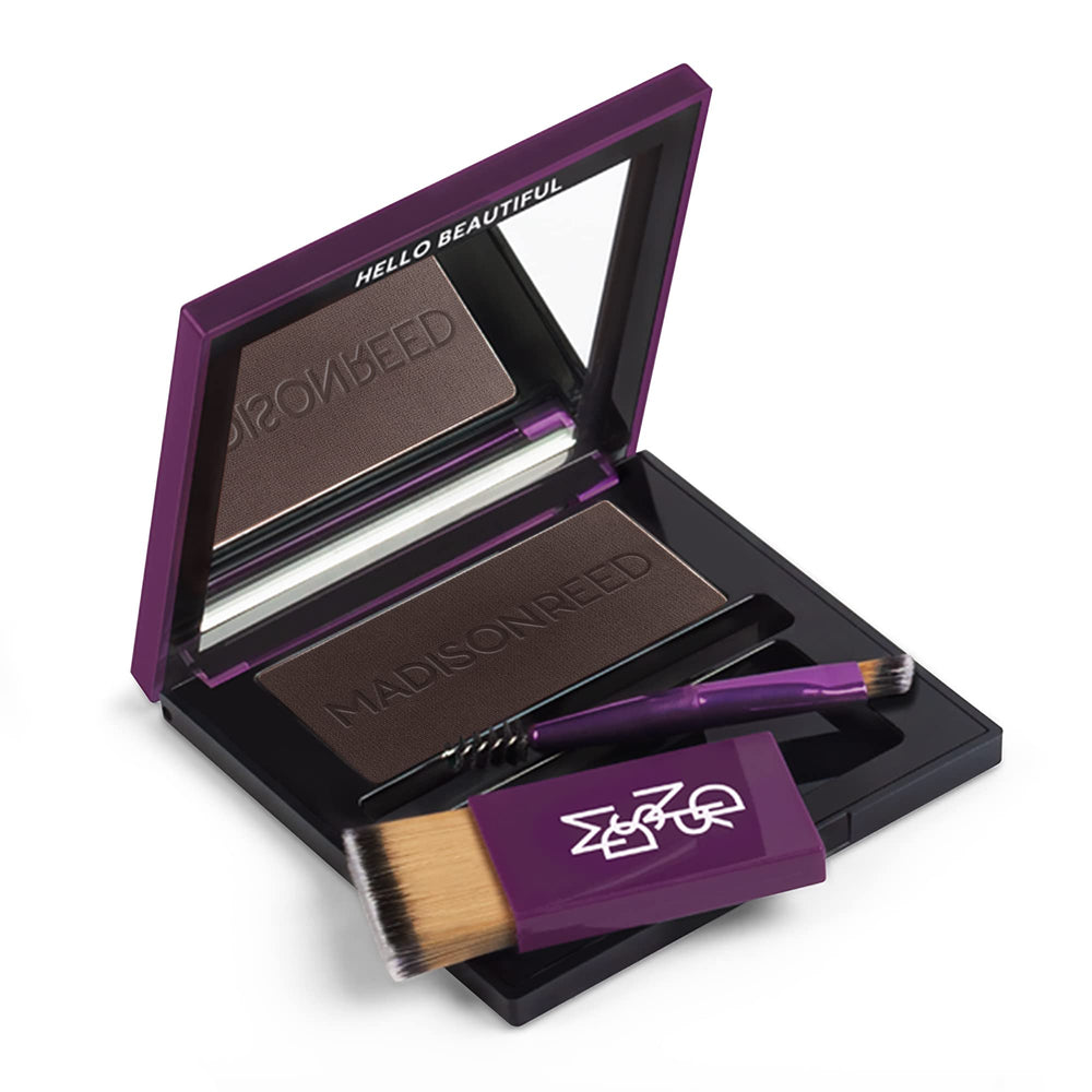 Madison Reed Root Touch Up Brow Filler compact open shows Ombra shade ready to conceal gray roots.