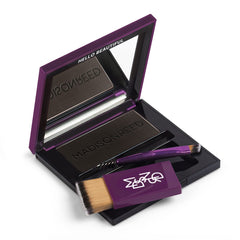 Madison Reed Root Touch Up + Brow Filler Legno Black compact close-up showing instant gray coverage.