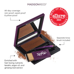 Sienna Auburn Red powder swatch adds natural depth and tone.