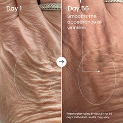 MAËLYS B-GLOSSY texture swatch demonstrates smooth application.