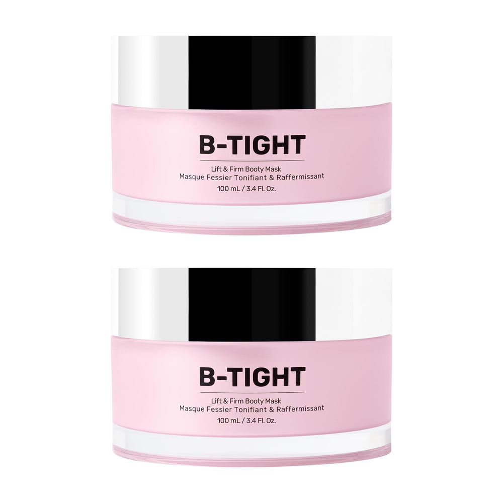 MAËLYS B-TIGHT booty mask packaging on a bathroom counter for at-home firming