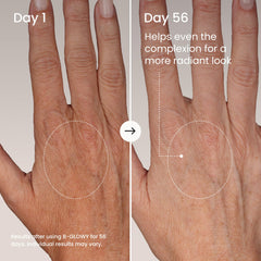 Texture on the hand shows a lightweight, fast-absorbing formula