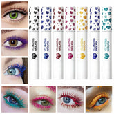 MAEPEOR colored mascara set open tubes display vibrant hues for bold eye looks.