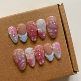 MAGLFELL press-on nails medium almond design for salon-quality at-home use.