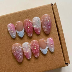 MAGLFELL press-on nails medium almond design for salon-quality at-home use.