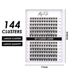 Magnetic SL lash clusters being applied with tweezers for precise, comfortable placement.