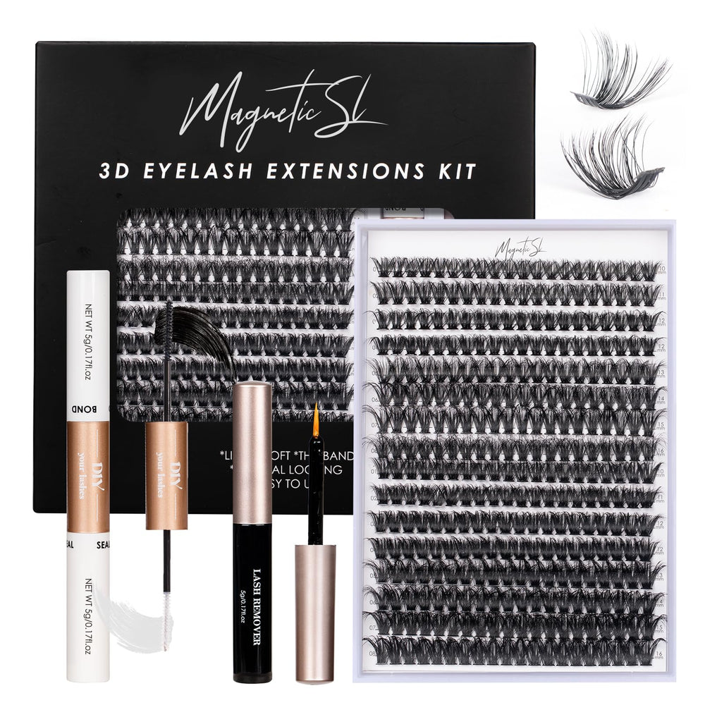 Magnetic SL DIY lash extensions kit contents for at-home application