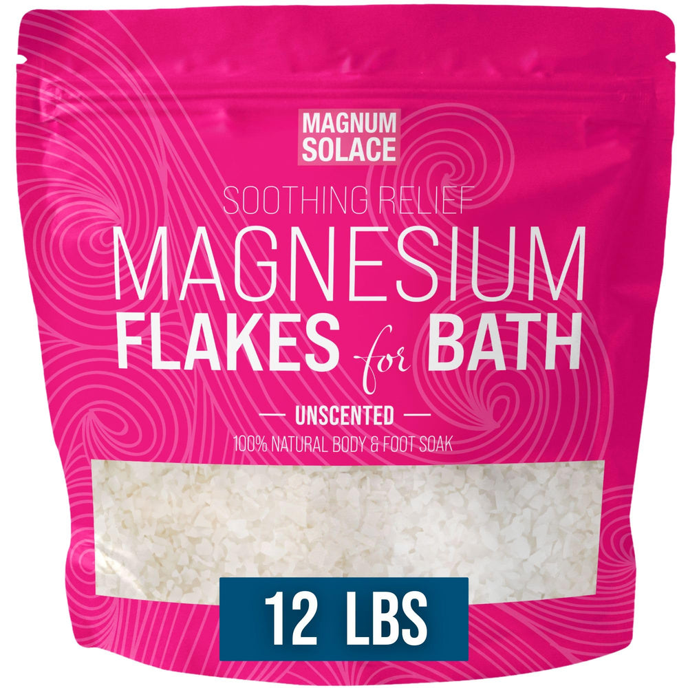 Magnum Solace bath magnesium flakes packaging for a calm soak