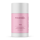 Packaging of MAGSOL Rose deodorant highlights aluminum-free protection for sensitive skin.