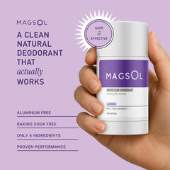MAGSOL natural deodorant with sweet almond oil and beeswax for tender underarms